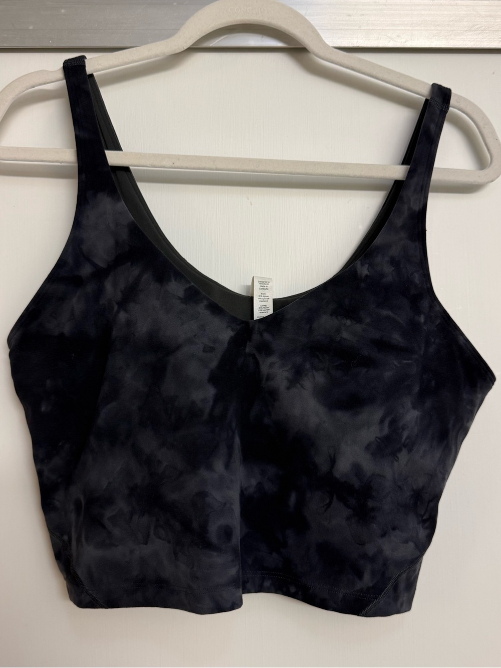 lululemon athletica Black Tie-Dye V-Neck Crop Top